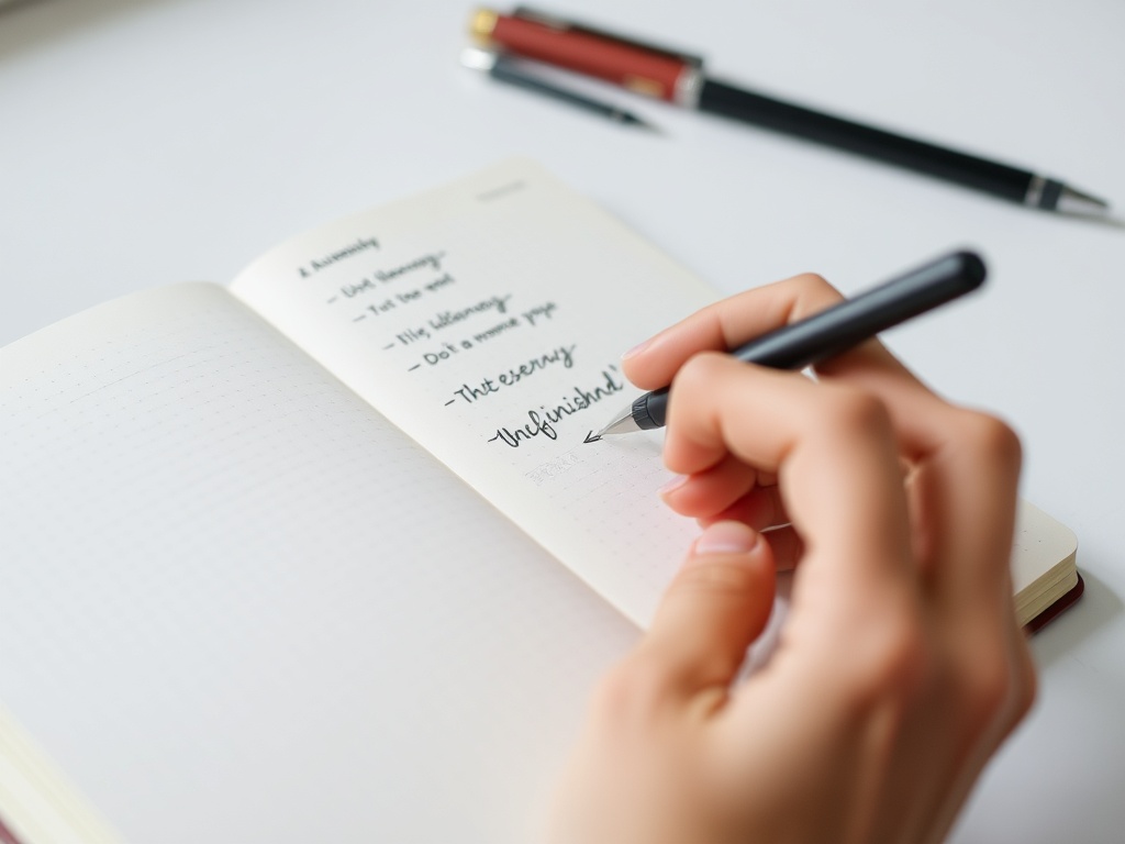 불렛저널에서 완료되지 않은 할 일을 다음 날로 옮겨 적는 이동(Migration) 과정을 보여주는 상세 사진